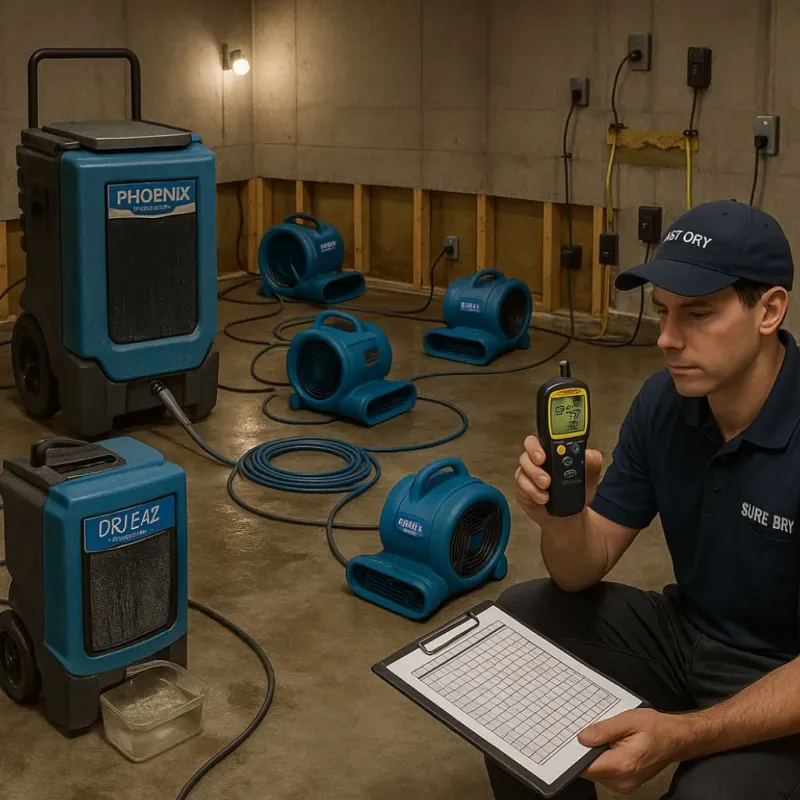 Structural Drying and Dehumidification process in Hannahs Mill, GA